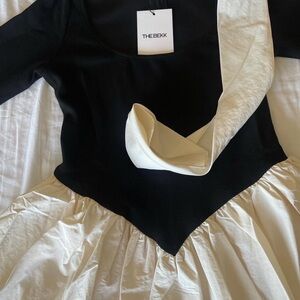 Black and White Midi Dress